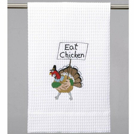 TARIFA 16 x 25 in. Waffle Weave Eat Chicken Towel, Cotton TA3691719